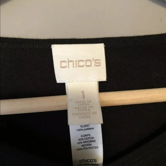 Chico's Black and White Polka Dot Blouse - Picture 4 of 4